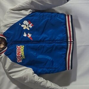 Sega Sonic The Hedgehog Leatherman Varsity Jacket Size 7/8